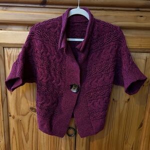 Chunky Knit‎ Crop Cardigan Sweater Women's Size Small